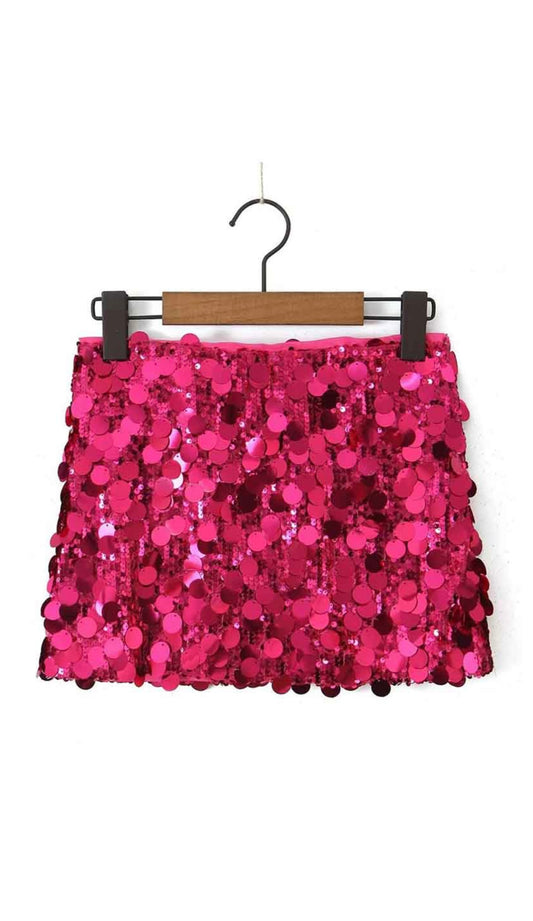 Disco mini mesh skirt